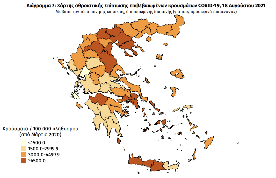 Κατανομή κρουσμάτων 18/8
