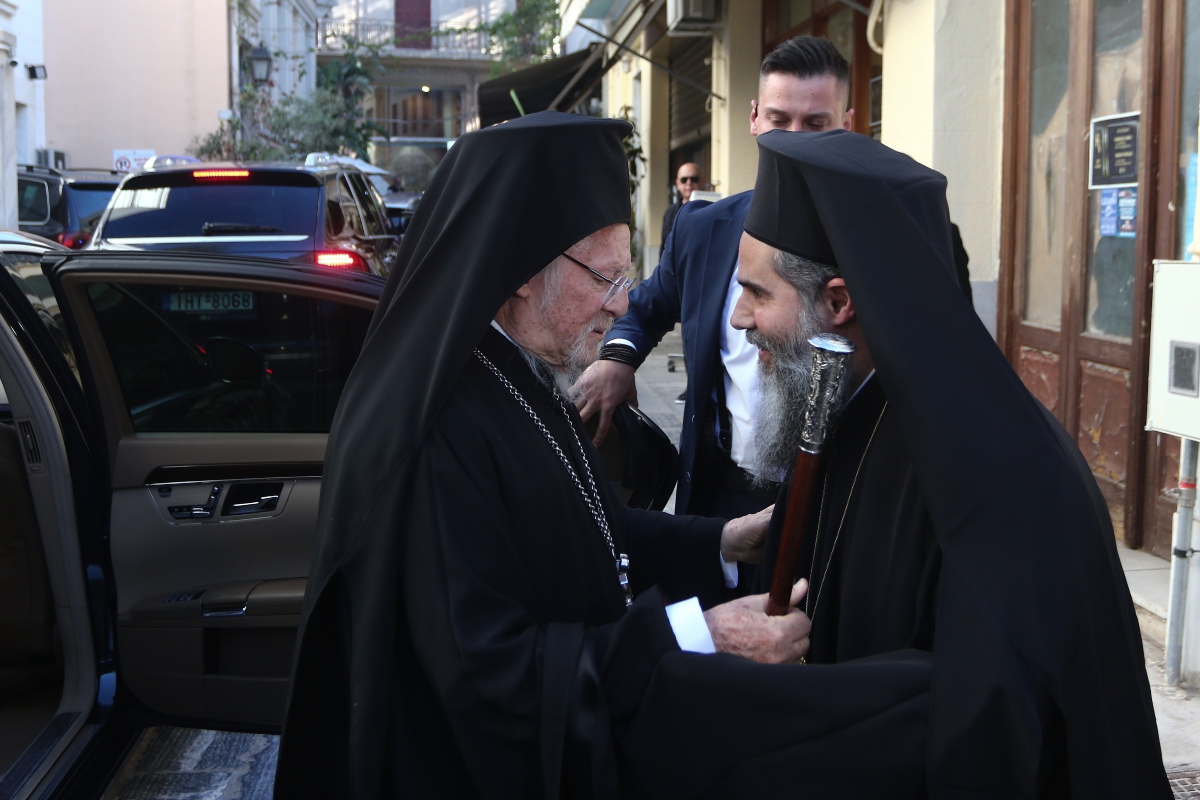 ΣΥΝΑΝΤΗΣΗ ΑΡΧΙΕΠΙΣΚΟΠΟΥ ΙΕΡΩΝΥΜΟΥ ΜΕ ΤΟΝ ΟΙΚ.ΠΑΤΡΙΑΡΧΗ,((ΧΡΗΣΤΟΣ ΜΠΟΝΗΣ//ΑΡΧΙΕΠΙΣΚΟΠΗ ΑΘΗΝΩΝ)